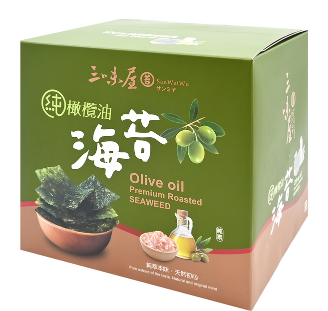 三味屋 100%純橄欖油海苔禮盒 6包入, 90g, 1盒