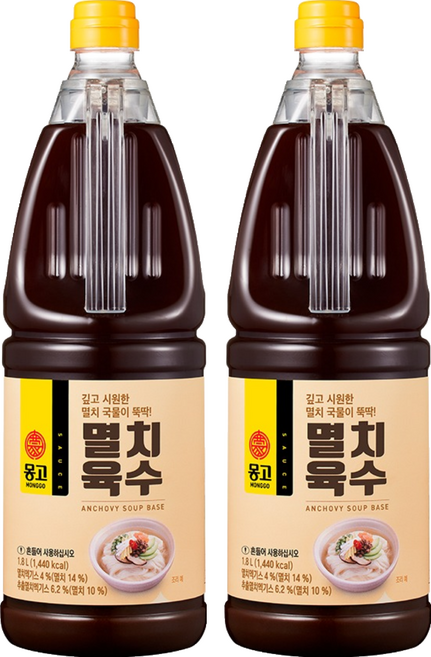몽고식품 멸치육수, 1.8L, 2개