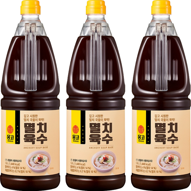 몽고식품 멸치육수, 1.8L, 3개