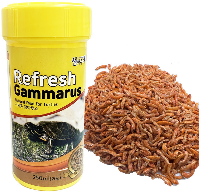 샘아쿠아 리프레쉬 감마루스 거북이 사료, 250ml, 1개