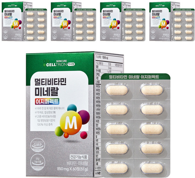 이너랩 멀티비타민 미네랄 이지퍼펙트, 60정, 5개