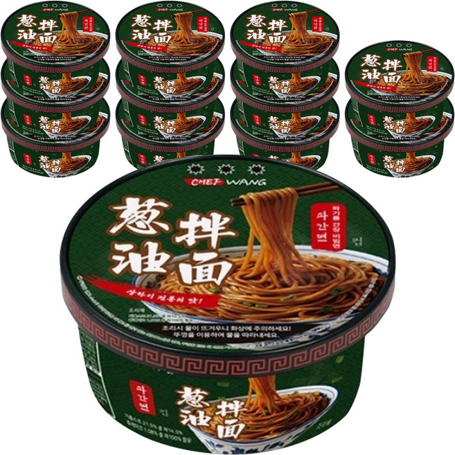 셰프왕 파기름 간장 컵 비빔 파간면 93g, 12개