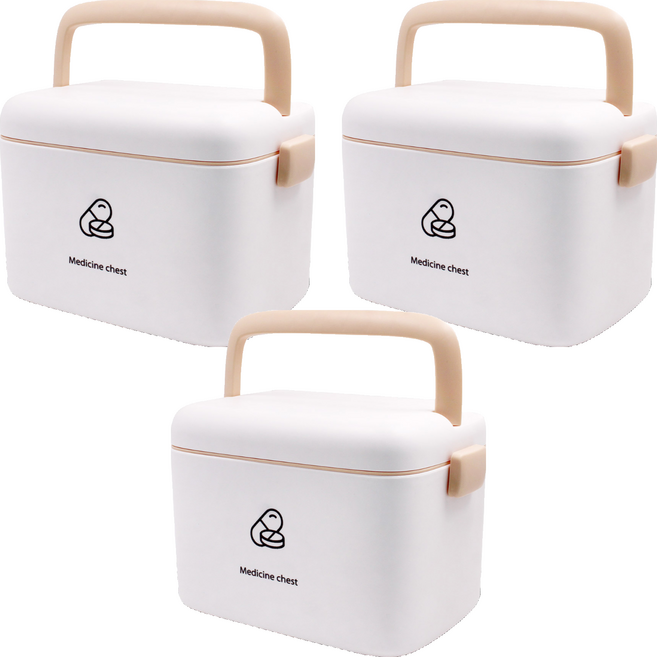 헬스투데이 2단 아이보리 중형 구급상자, 3개