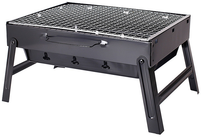 HIKARI 日光生活 手提折疊烤肉架 適合2~4人 折疊輕巧 提把攜帶更便利, 摺疊35 x 27 x 6cm 展開39.5 x 28 x 20cm, 1個