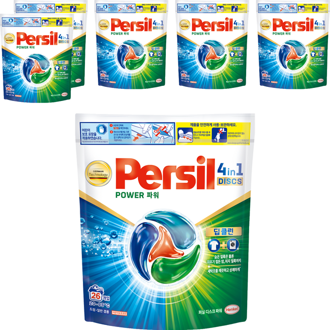 퍼실 디스크 파워 세탁세제, 26개입, 6개