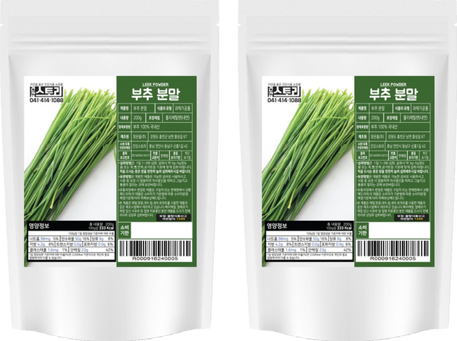 건강스토리 부추 분말, 2개, 200g