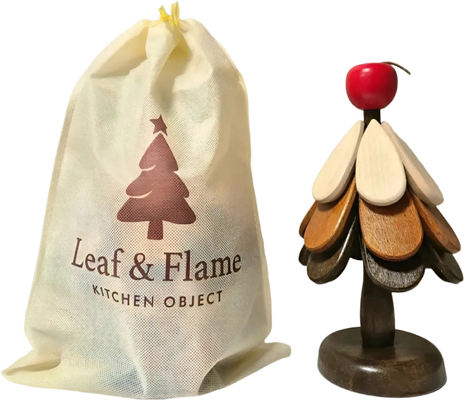 천만마켓 원목 우드 트리 냄비받침, 사과, 1개