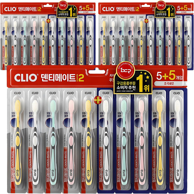 크리오 덴티메이트 시즌2 초극세모 칫솔, 10개입, 3개
