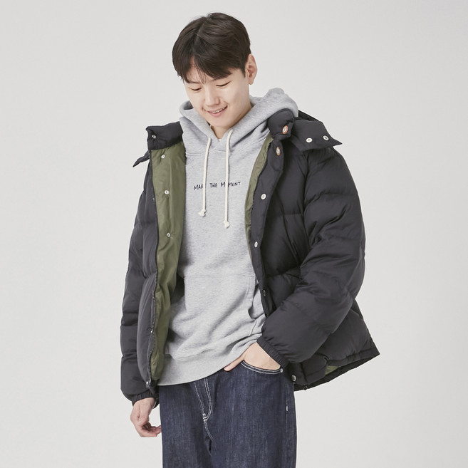 후아유 유니 후드 탈착 숏푸퍼 패딩 점퍼 WHJDE1194U