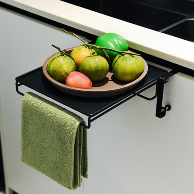 21세기트랜드 시크릿 접이식 캐비닛 테이블 행거, 블랙, 1개