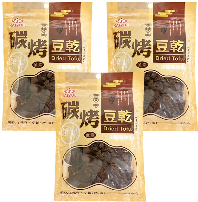 凱岳 頭等艙 全素碳烤風味豆乾, 300g, 3包