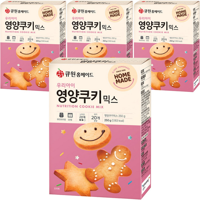 큐원 우리아이 영양쿠키믹스, 250g, 4개