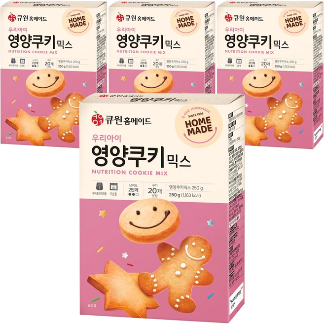 큐원 우리아이 영양쿠키믹스, 250g, 4개 - 쿠팡