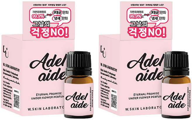더블유피부연구소 언더플라워퍼퓸 아델레이드 여성청결제, 5ml, 2개