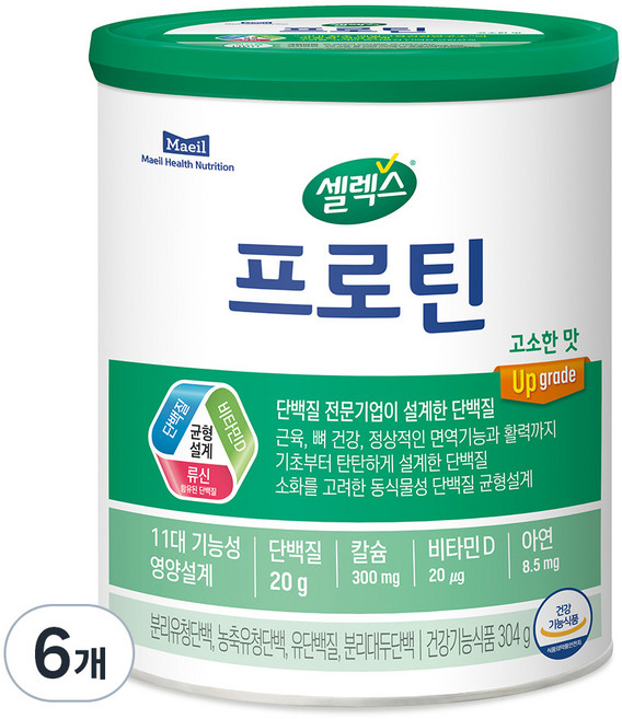 셀렉스 프로틴 고소한 맛, 304g, 6개