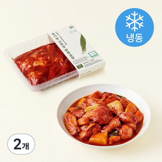 올계 유기가공식품 인증 닭볶음탕 반마리 (냉동), 500g, 2개