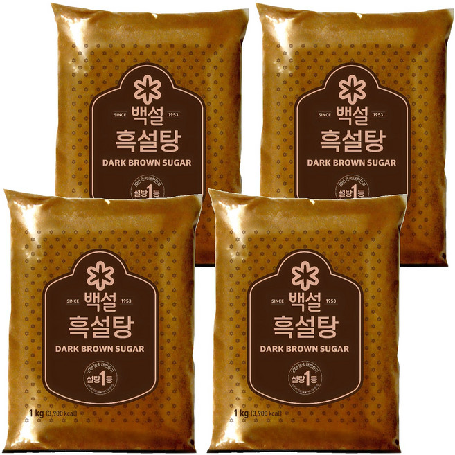 백설 흑설탕, 1kg, 4개