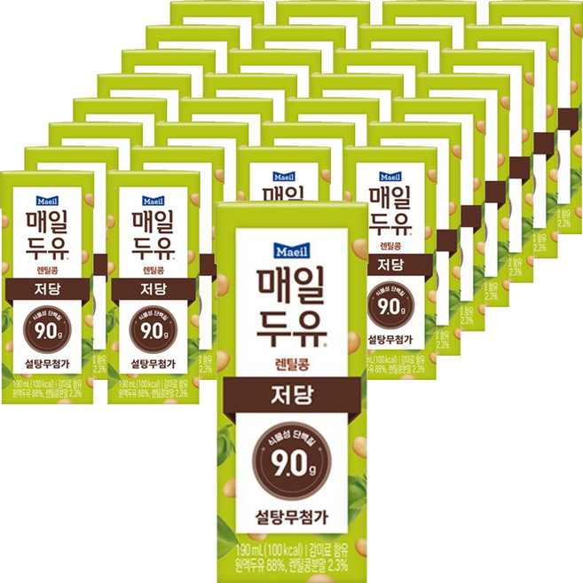 매일두유 렌틸콩 저당두유, 190ml, 96개