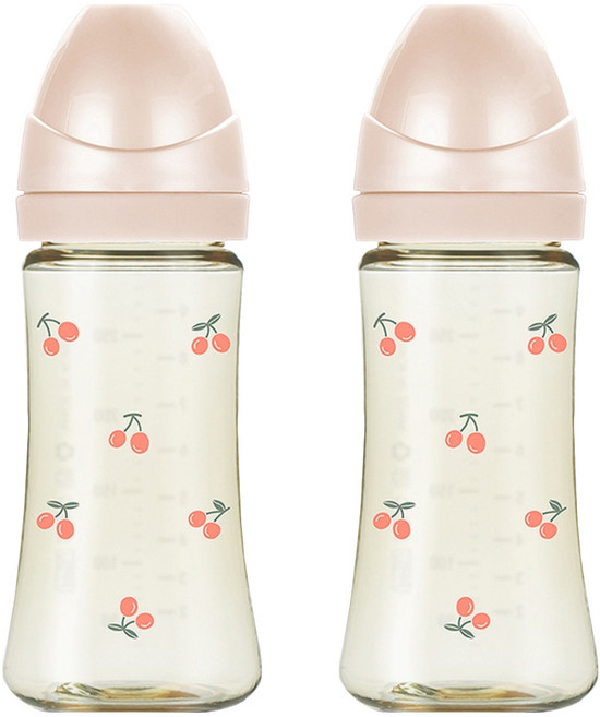 GROSMIMI PPSU奶瓶 無奶嘴, 櫻桃玫瑰金色, 300ml, 2個