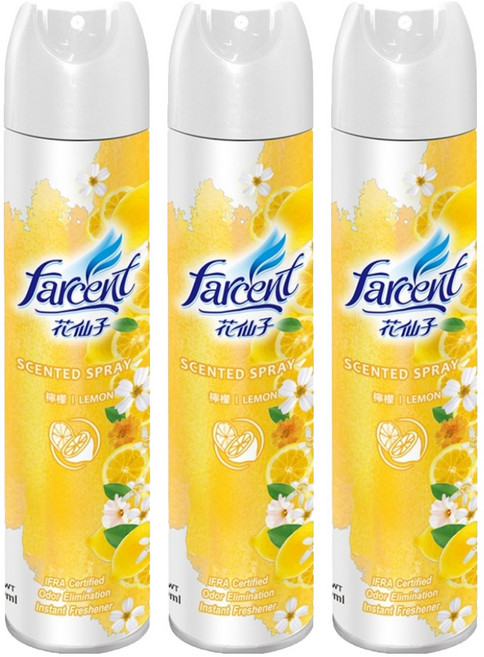 farcent 花仙子 芳香噴霧, 320ml, 3瓶, 檸檬
