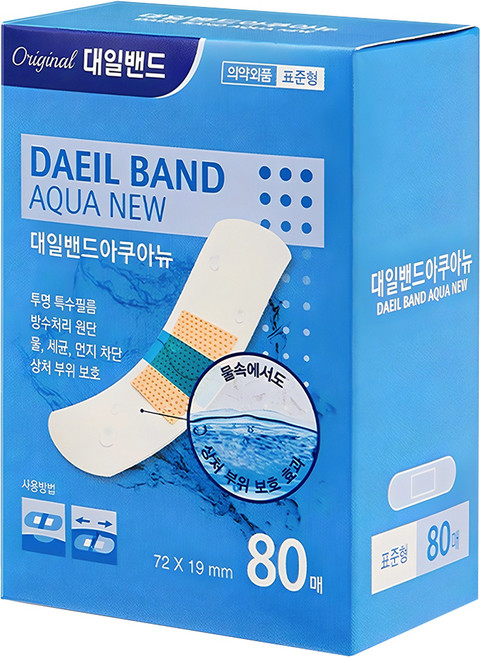 대일밴드 아쿠아뉴 방수형 밴드, 80개입, 1개