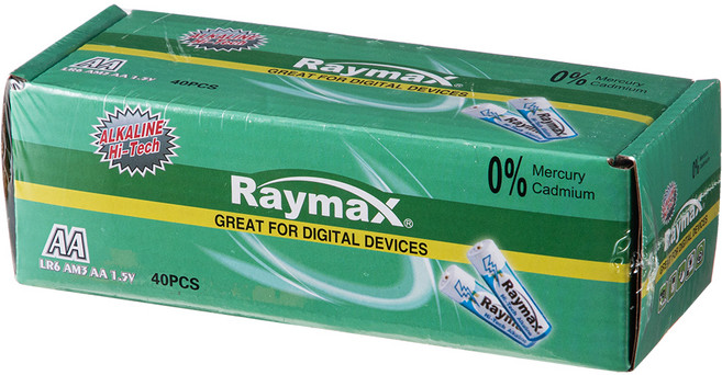 레이맥스 알카라인 AA건전지, 1개입, 40개