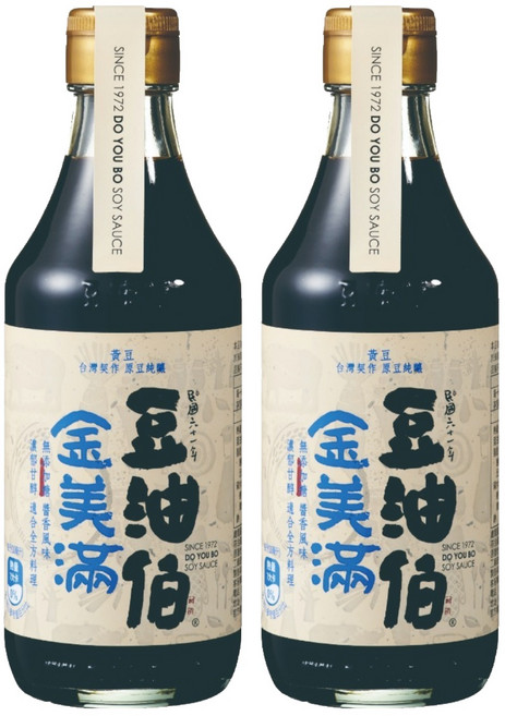 豆油伯 金美滿無添加糖釀造醬油 -台灣在地黃豆釀造 適用於各式料理, 2瓶, 300ml