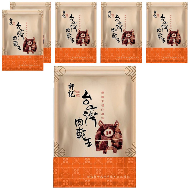 Taiwan dried meat king 軒記 台灣肉乾王 豬肉角, 200g, 6包