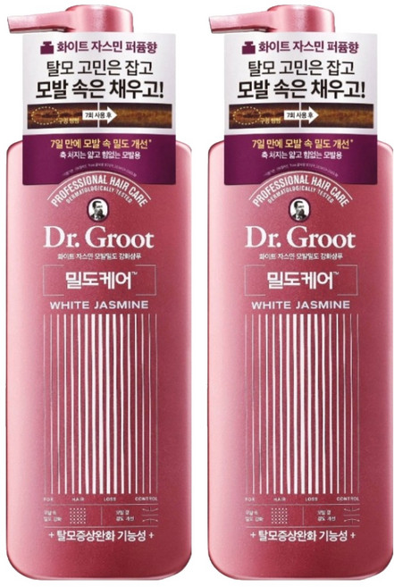 닥터그루트 밀도케어 탈모기능성 샴푸 화이트 자스민향, 400ml, 2개