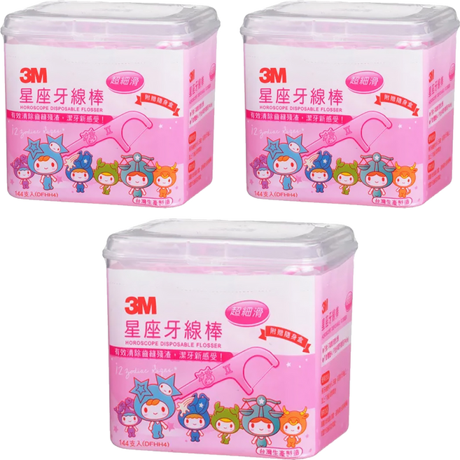 3M 星座牙線棒, 144支, 3盒