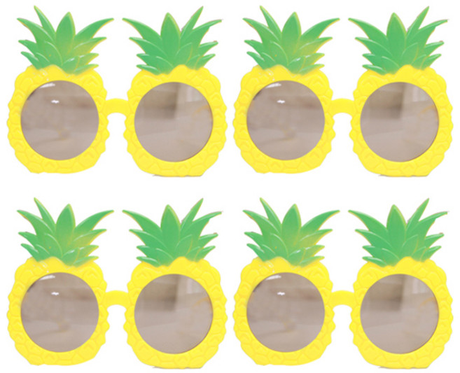 파티공구 파인애플 안경, 혼합색상, 4개