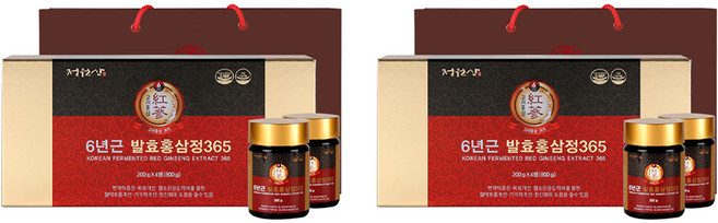정원삼 6년근 발효홍삼정365 + 쇼핑백, 800g, 2세트