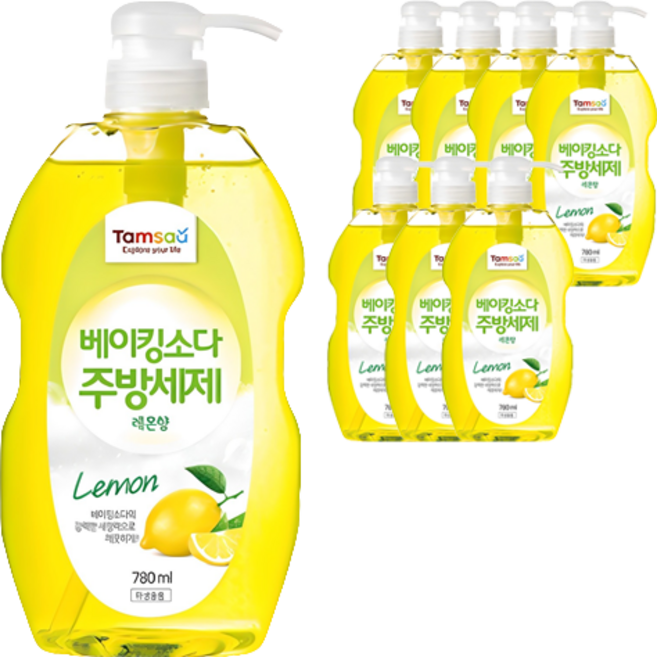 탐사 베이킹소다 주방세제 레몬향, 780ml, 8개
