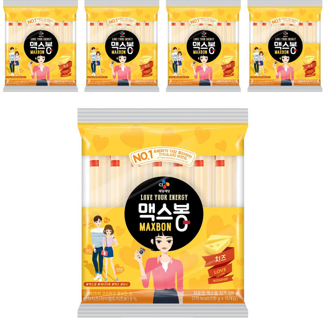 맥스봉 치즈 15p, 525g, 5개