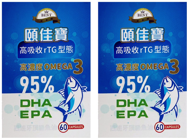 頤佳寶 西班牙高濃度頂級魚油, 2個, 60顆
