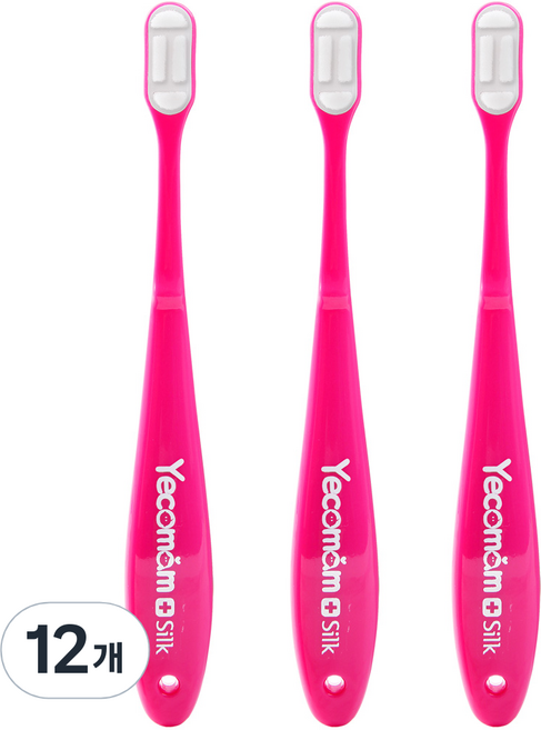 예꼬맘 실크 칫솔 어린이용 2단계, 핑크, 1개입, 12개