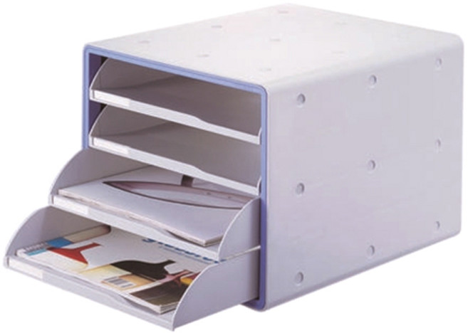 시스맥스 디럭스 오픈형 서류함, 그레이, 4단