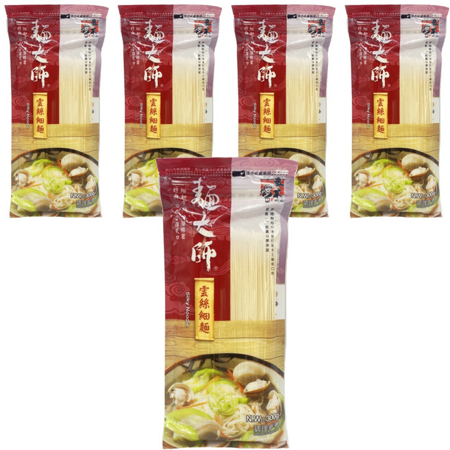 五木 麵大師 雲絲細麵, 300g, 5包
