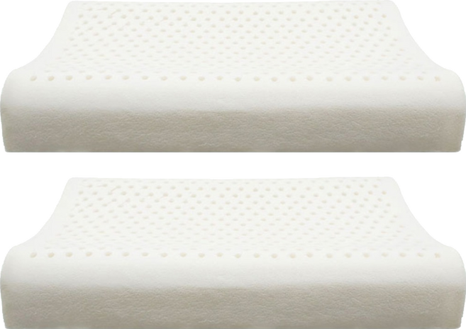 리브맘 라텍스 경추베개 굴곡형, 화이트, 2개