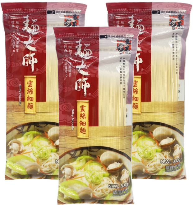 五木 麵大師 雲絲細麵, 300g, 3包