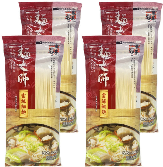 五木 麵大師 雲絲細麵, 300g, 4包