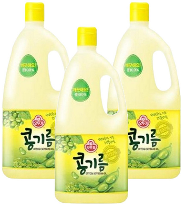 오뚜기 콩기름, 1.8L, 3개