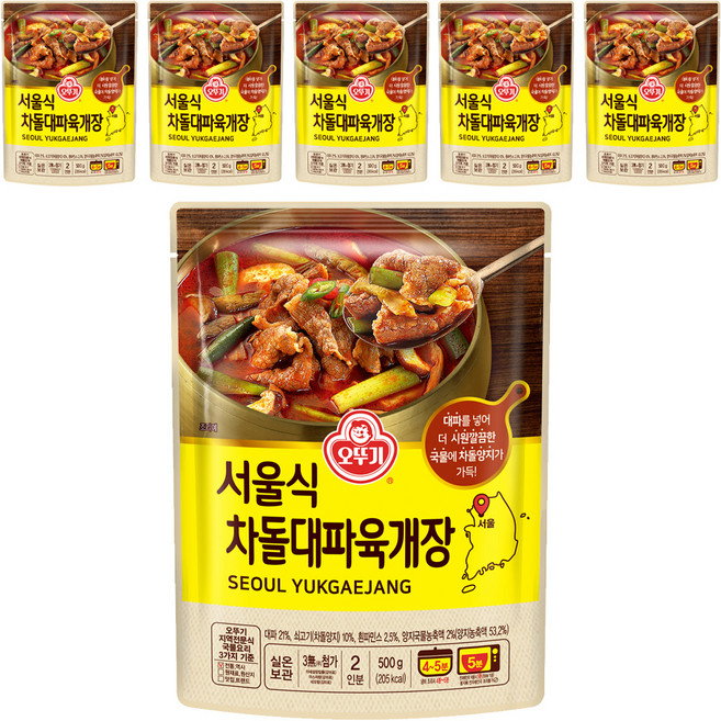 오뚜기 서울식 차돌대파육개장, 500g, 6개