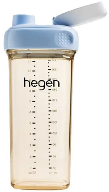 hegen 台灣公司貨 金色奇蹟PPSU多功能方圓型寬口水瓶 2.0, 330ml, 1個, 沁藍