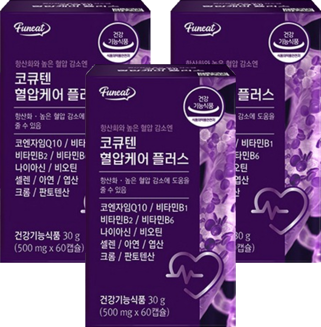 퍼니트 코큐텐 혈압케어 플러스, 60정, 3개