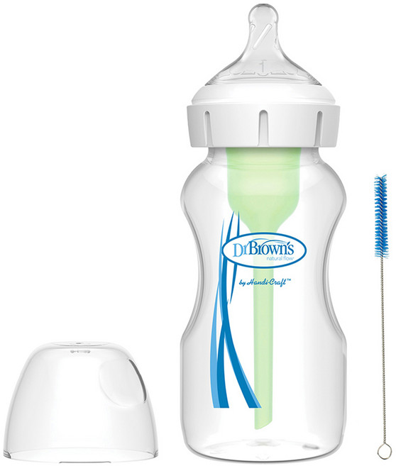 닥터브라운 와이드넥 옵션스플러스 PP 젖병 본품, 혼합색상, 270ml, 1개