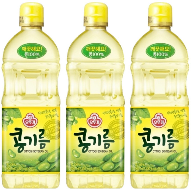 오뚜기 콩기름, 900ml, 3개