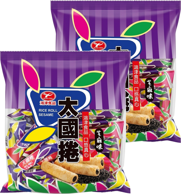 鴻津 太國捲 芝麻味, 350g, 2袋