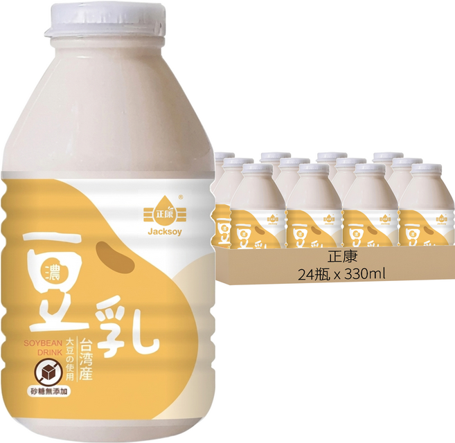 Jacksoy 濃豆奶 無糖, 330ml, 24瓶
