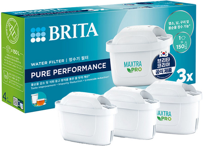 브리타 정수기 필터 막스트라 프로 퓨어 퍼포먼스 3입, 1개